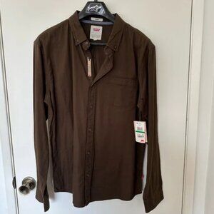 Levi’s Strauss & Co. Men’s stretch button down brown shirt size L